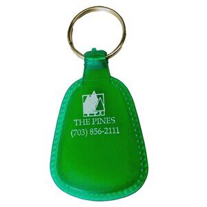 The Pines Virginia Hotel Room Key & Fob Plastic Green Vintage Motels VA USA